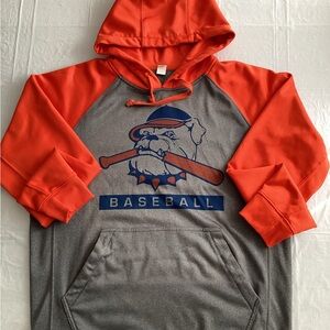 BAW Vibrant Orange & Gray Baseball Hoodie - Men’s Large
